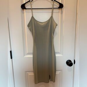 Olive green bodycon mini dress
